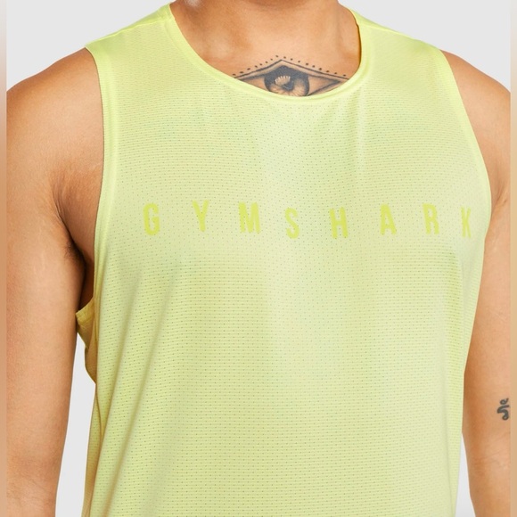 Gymshark Brand Men’s Sport Stripe Tank, NWOT, Size Medium, Yellow. - Picture 4 of 6